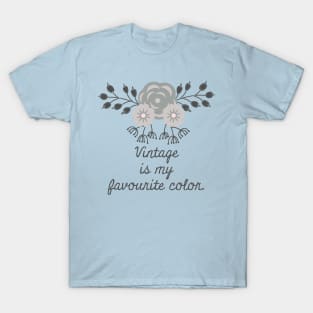 Vintage Country House Design Gray T-Shirt